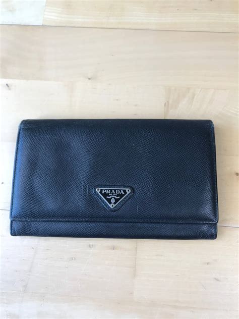 prada long fold wallet|Prada wallet outlet.